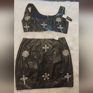 Fashion Nova leather 2pc set